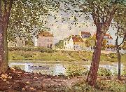 Alfred Sisley Dorf am Ufer der Seine Sweden oil painting artist